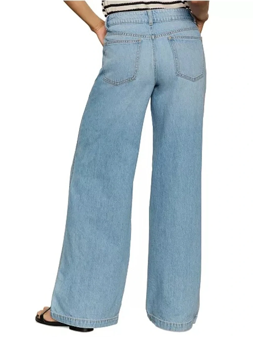 Sanctuary Highland Wide‎ Leg Denim 30 Sail Away Mid Rise Seam Detail NWT